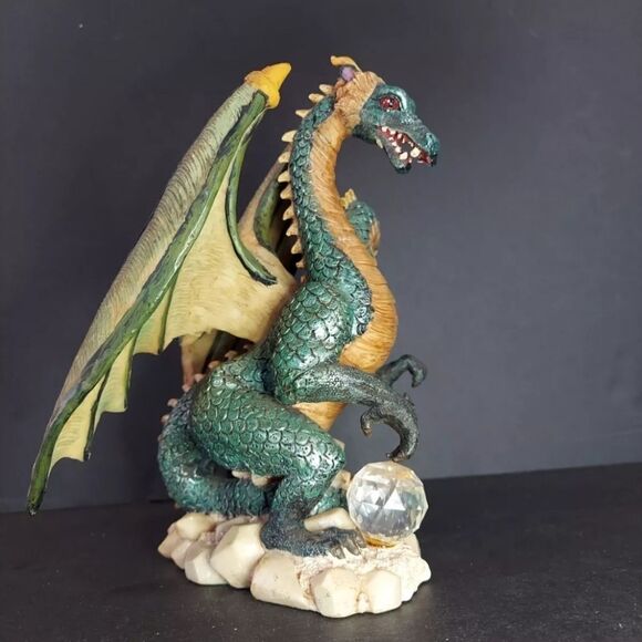 Vintage Mythology Dual Headed Dragon Decorative Collectible Figurine Statue Art - Picture 4 of 5
